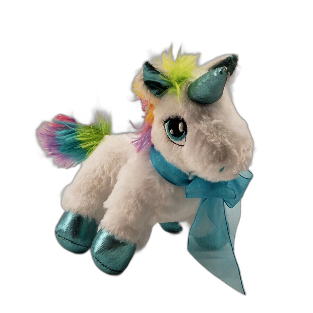 Dan Dee  Multi-Color Unicorn Embroidered Eyes 7" Stuffed Animal Plush